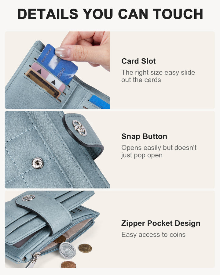 Luna Quilted Colorblock Leather Wallet - Secure RFID