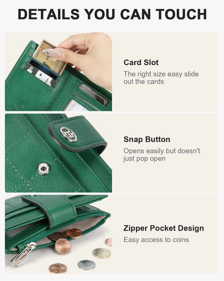 Luna Quilted Colorblock Leather Wallet - Secure RFID