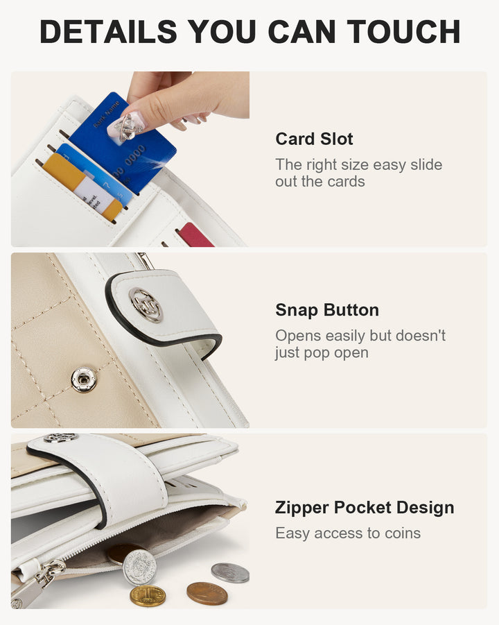 Luna Quilted Colorblock Leather Wallet - Secure RFID