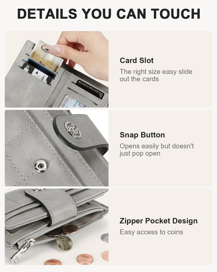Luna Quilted Colorblock Leather Wallet - Secure RFID