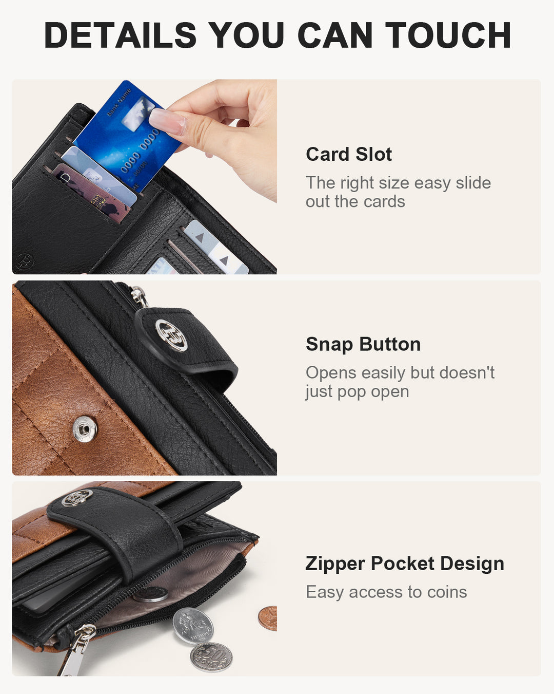 Luna Quilted Colorblock Leather Wallet - Secure RFID