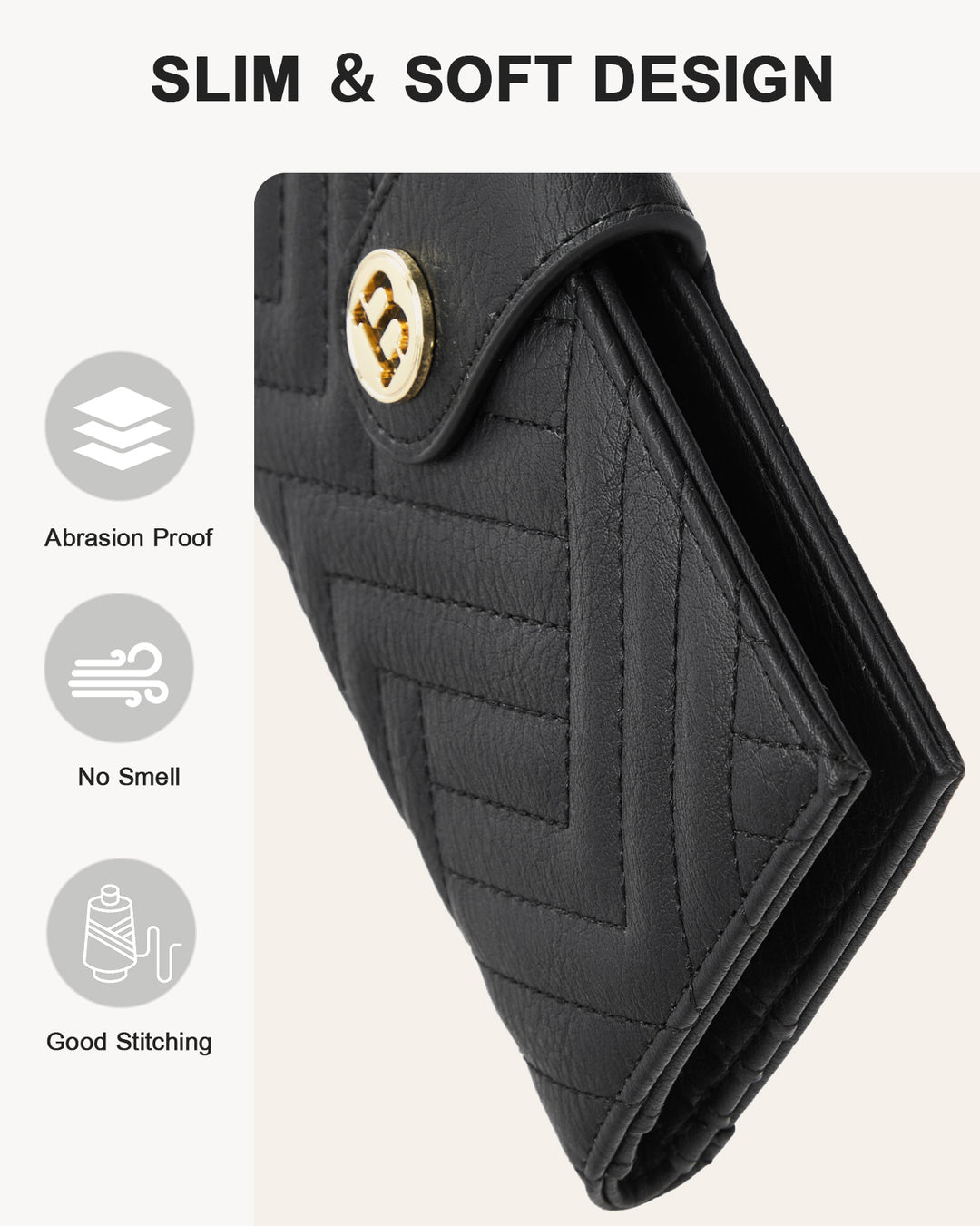 Luna Slim Quilted Leather Bifold Card Wallet