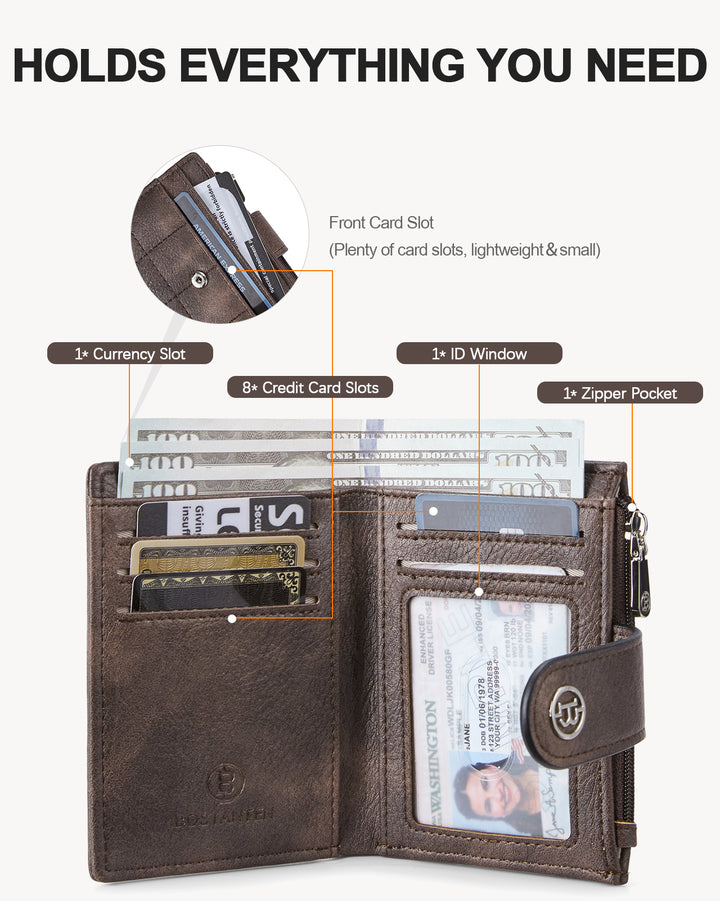 Luna Quilted Colorblock Leather Wallet - Secure RFID
