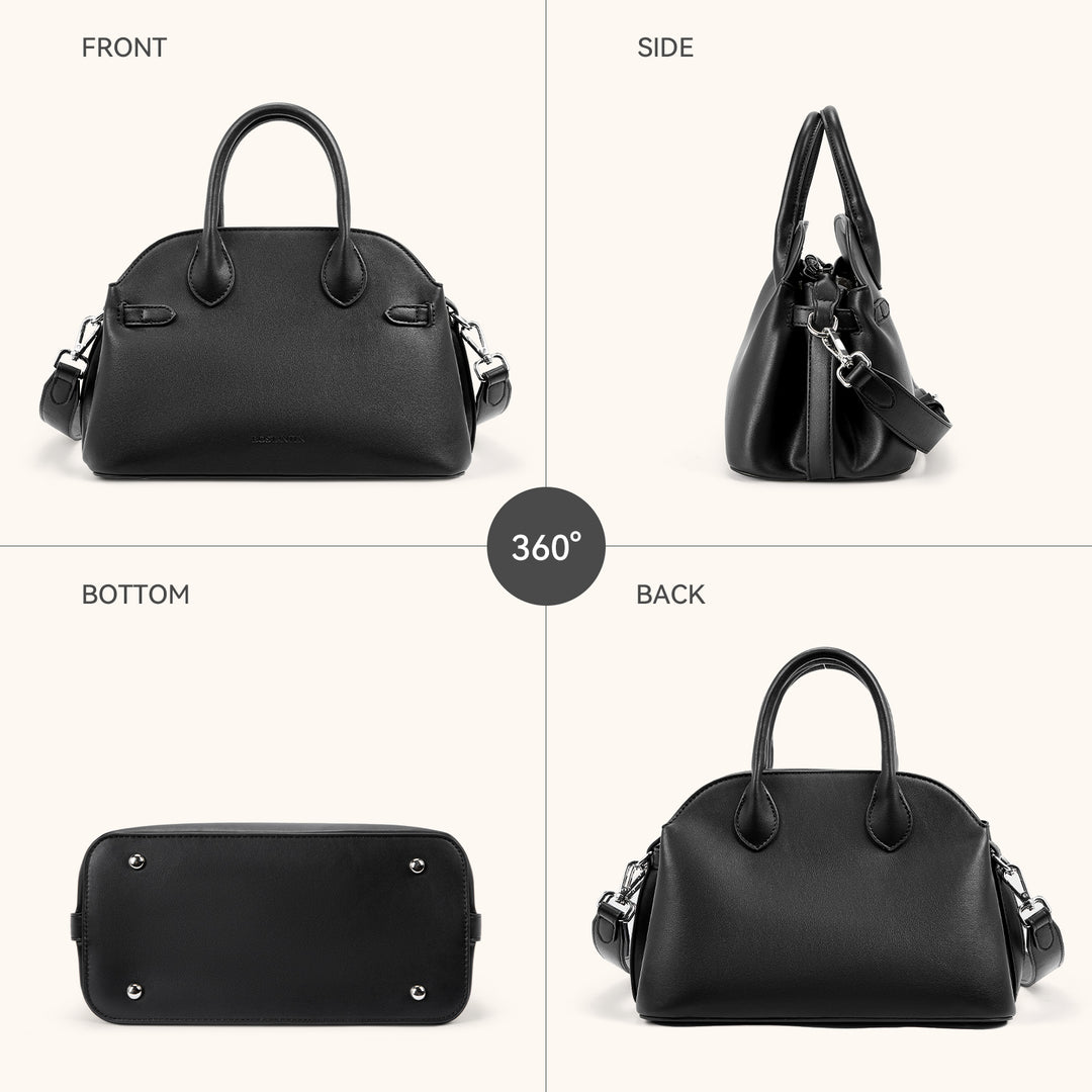 Claire Designer Suede Top Handle Satchel