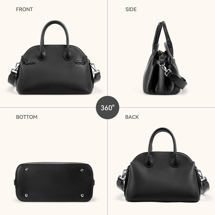 Claire Designer Suede Top Handle Satchel