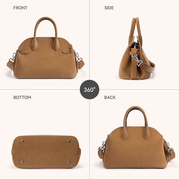 Claire Designer Suede Top Handle Satchel
