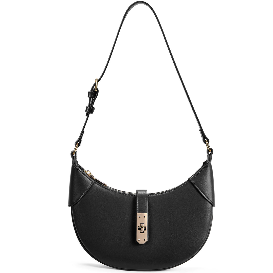 Kweli Crescent Designer Clasp Shoulder Bag