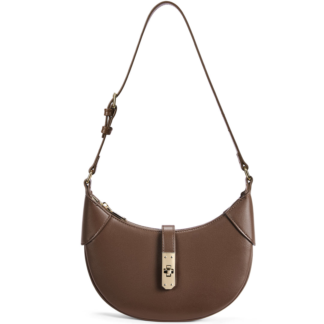 Kweli Crescent Designer Clasp Shoulder Bag
