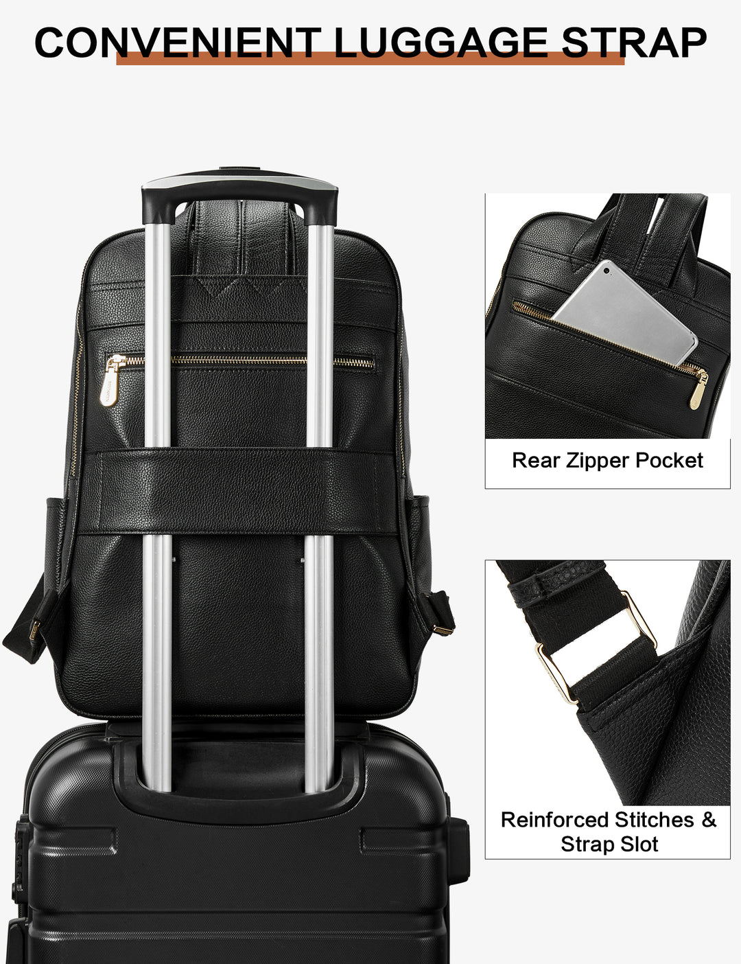 Laptop Backpack for Women - Premium Leather