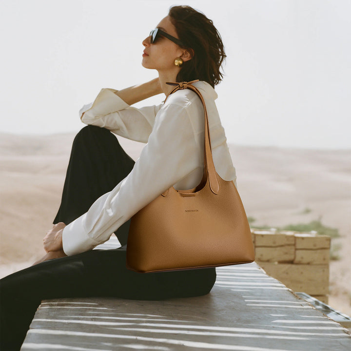 CLAIRE Soft Leather Slouchy Hobo with Adjustable Shoulder Strap