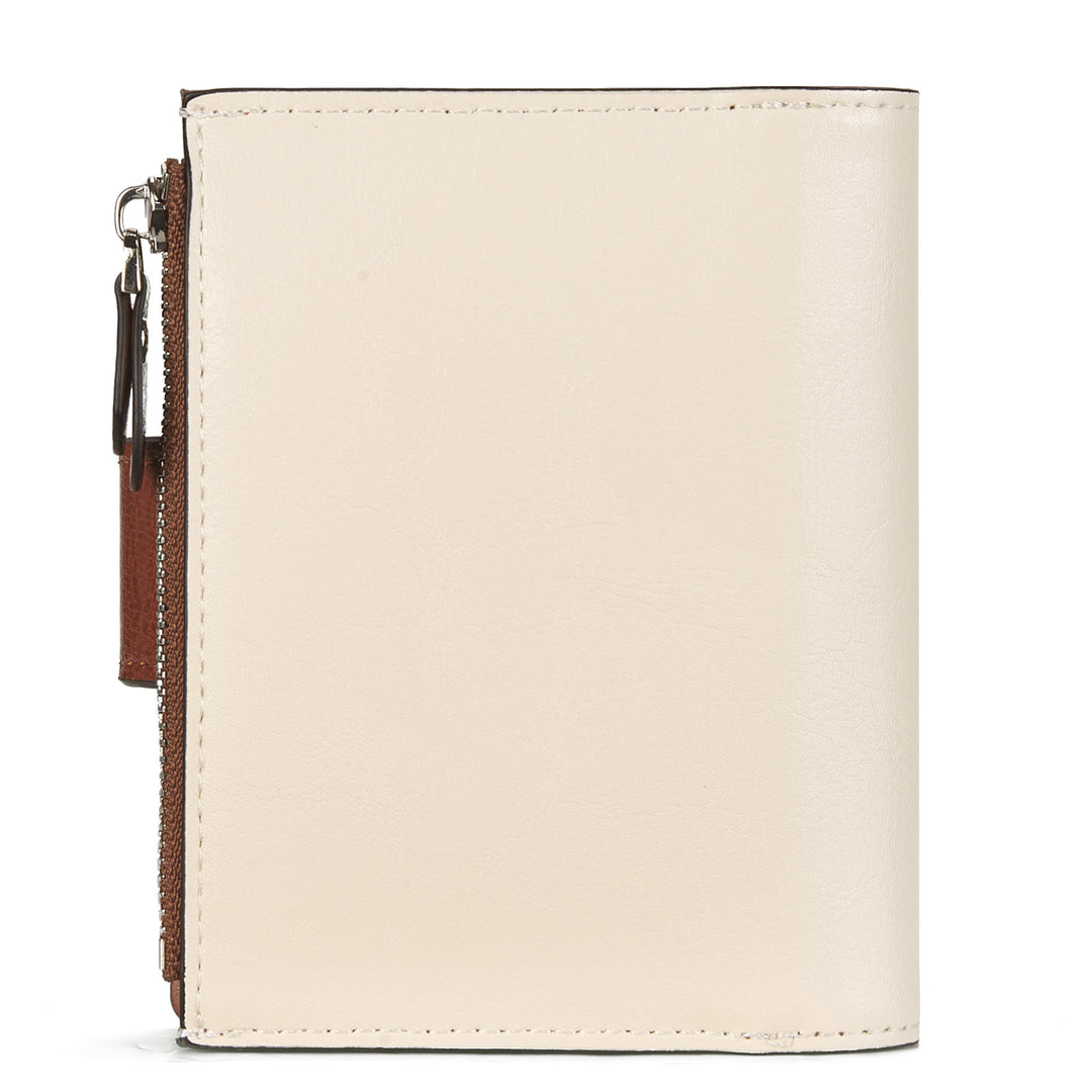Luna Small RFID Blocking Bifold Zipper Pocket Wallet Card Case with ID Window