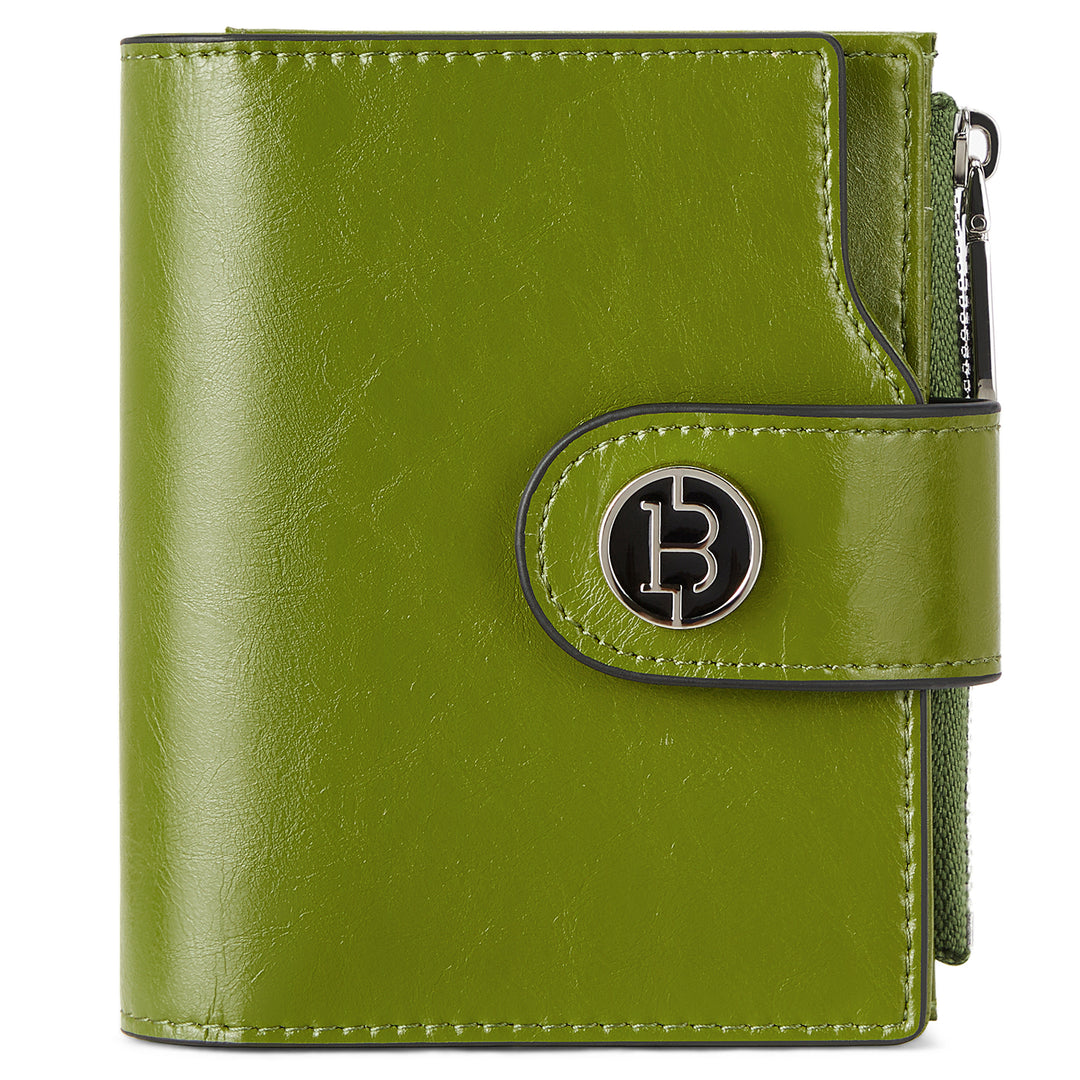 Luna Small RFID Blocking Bifold Zipper Pocket Wallet Card Case with ID Window