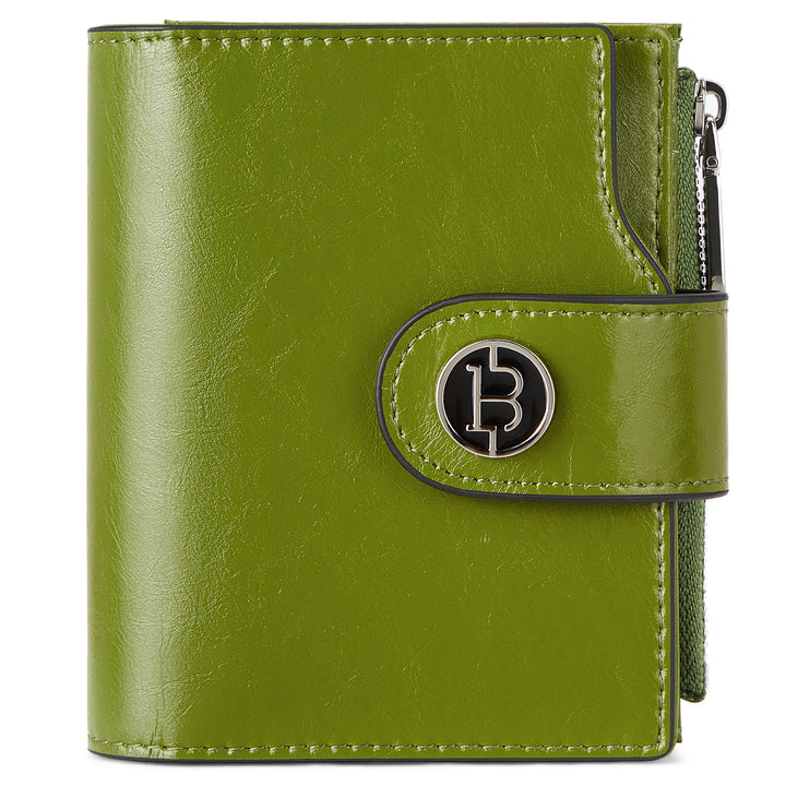 Luna Small RFID Blocking Bifold Zipper Pocket Wallet Card Case with ID Window