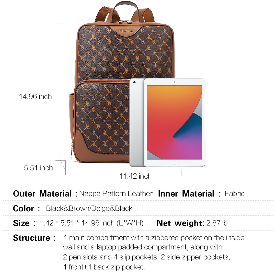 Baish Nappa Pattern Italian Leather Backpack for Women