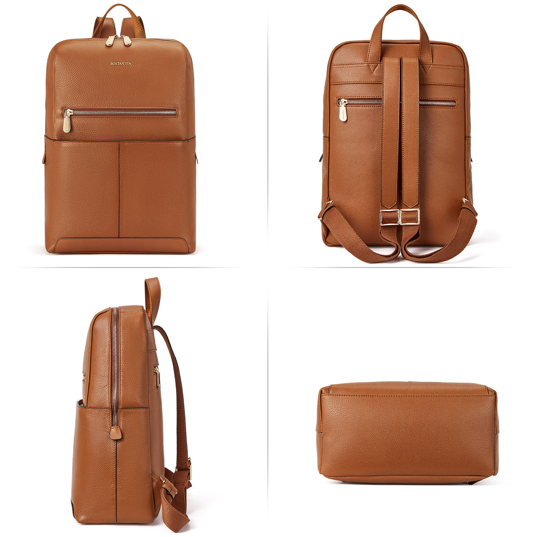 Vallis Lederrucksack mit mehreren Taschen für Damen 