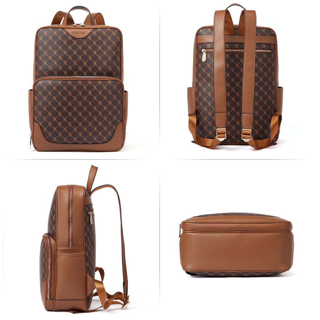 Baish Nappa Pattern Italian Leather Backpack for Women