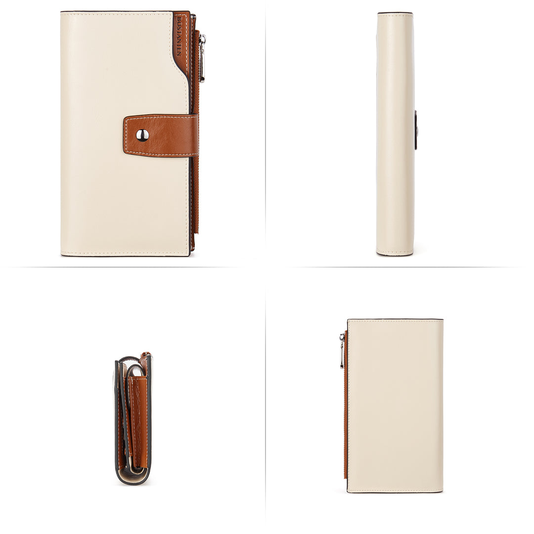 Lnna Genuine Leather RFID Wallets With Checkbooks - Cash Clutch