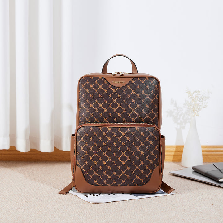 Baish Nappa Pattern Italian Leather Backpack for Women