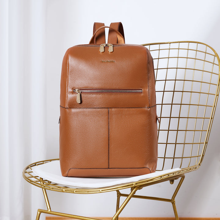 Vallis Lederrucksack mit mehreren Taschen für Damen 