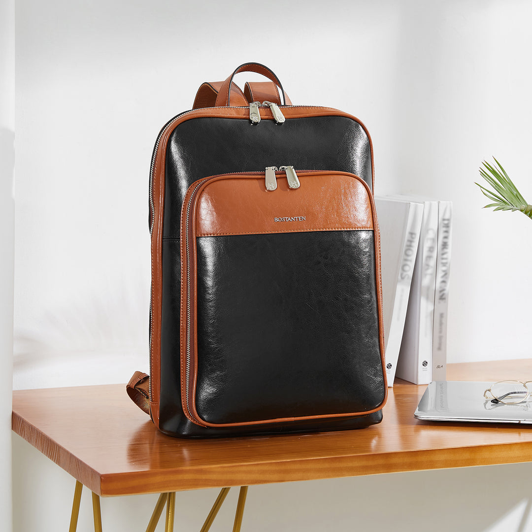 Vallis Vintage Leather Laptop College Travel Backpack