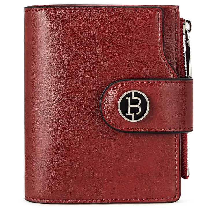 Luna Small RFID Blocking Bifold Zipper Pocket Wallet Card Case with ID Window