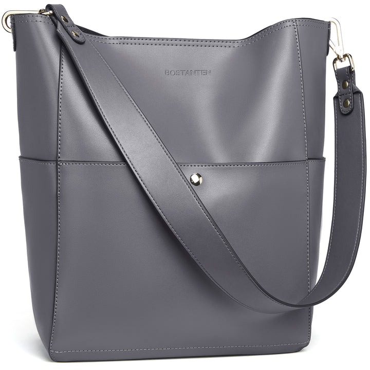 Lotty Genuine Leather Bucket Bag With 2 Shoulder Straps