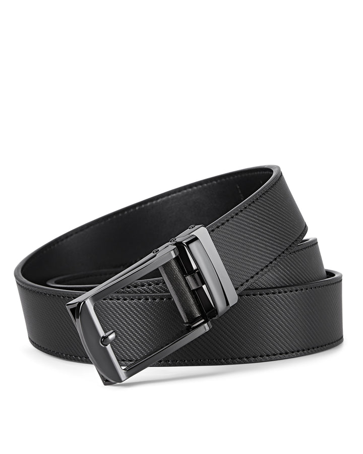 BOSTANTEN Ratchet Leather Belt For Men with Adjustable Buckle, Trim to Fit —Skeleton