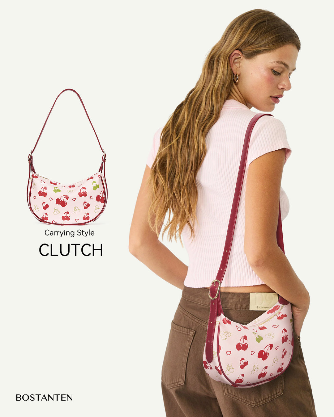 KWELI Woven Leather Half Moon Shoulder Bag