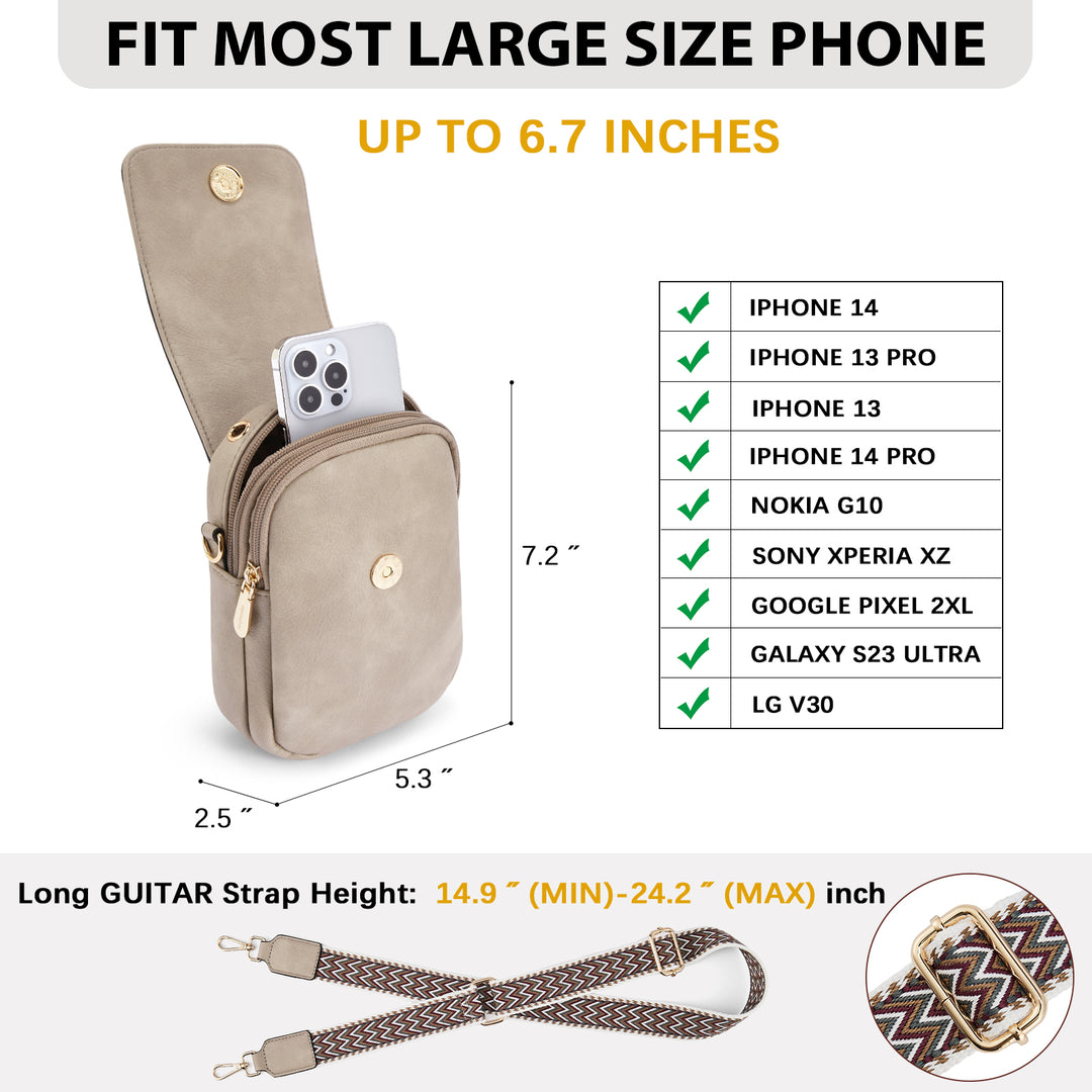 Phone Crossbody Bag – Chevron Pattern Strap
