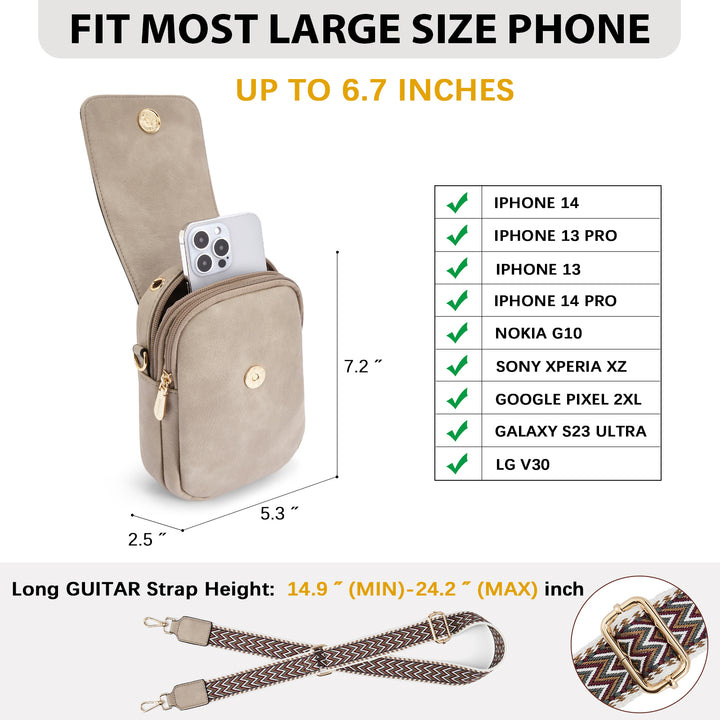 Phone Crossbody Bag – Chevron Pattern Strap