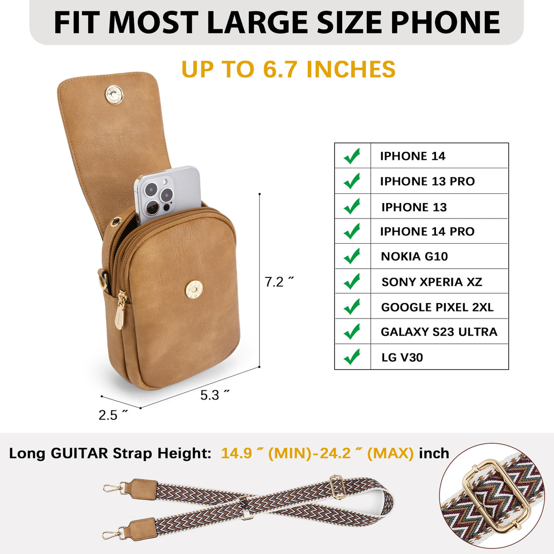 Phone Crossbody Bag – Chevron Pattern Strap
