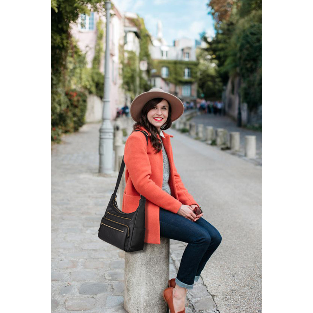 Evelyn Multi Pocket Shoulder Hobo Bag