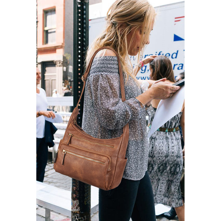 Evelyn Multi Pocket Shoulder Hobo Bag