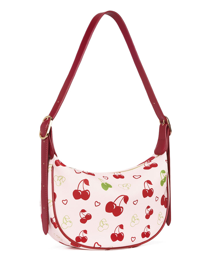 KWELI Woven Leather Half Moon Shoulder Bag