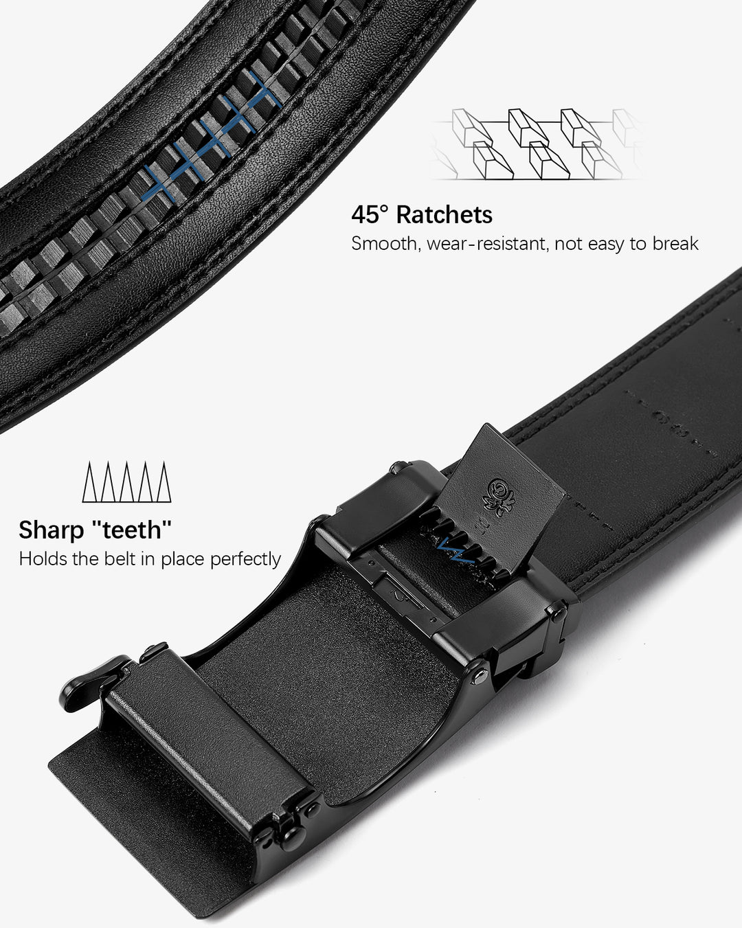 Bostanten Mens Belt Leather Ratchet Belt For Men Dress And Casual With Adjustable Buckle, Trim To Fit