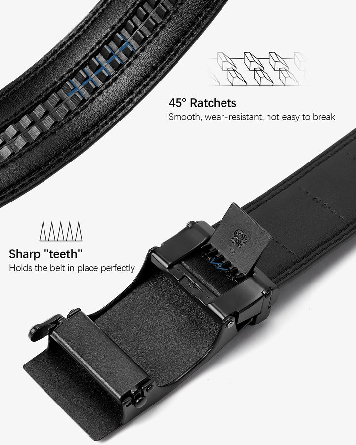 Bostanten Mens Belt Leather Ratchet Belt For Men Dress And Casual With Adjustable Buckle, Trim To Fit
