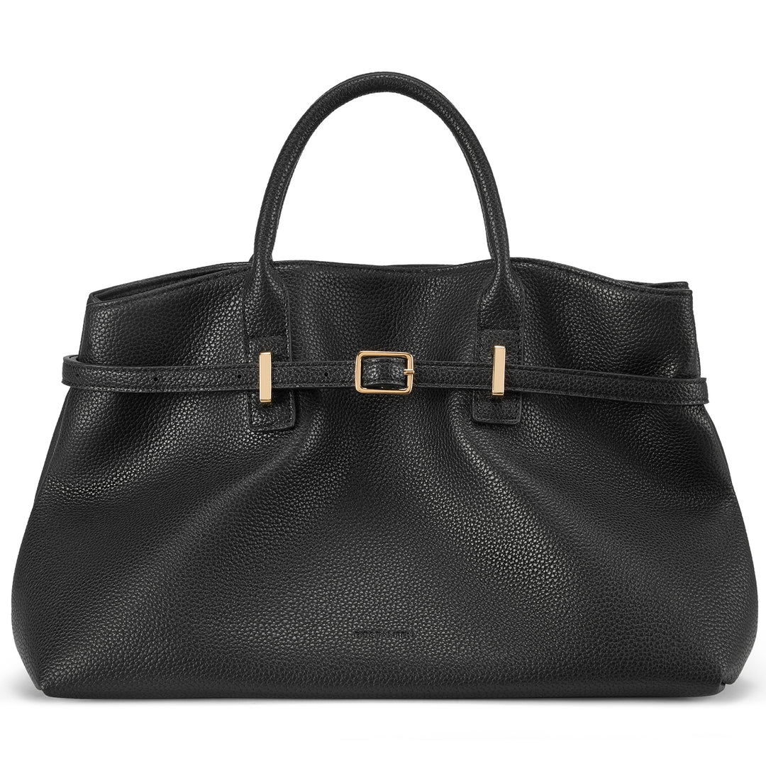 Claire Elegant Suede Top Handle Tote Handbag — DIY-able Outer Belt
