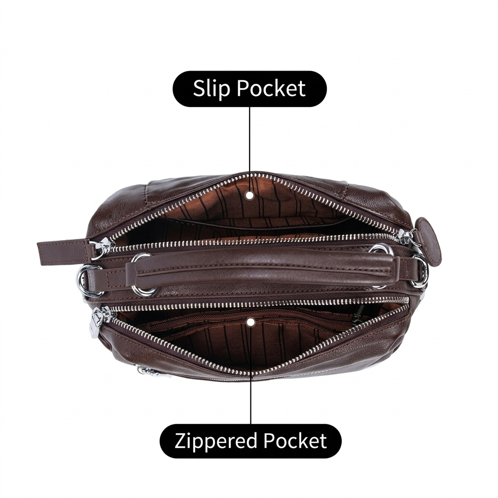 Nevin Full Grain Leather Boston Handbag 9''