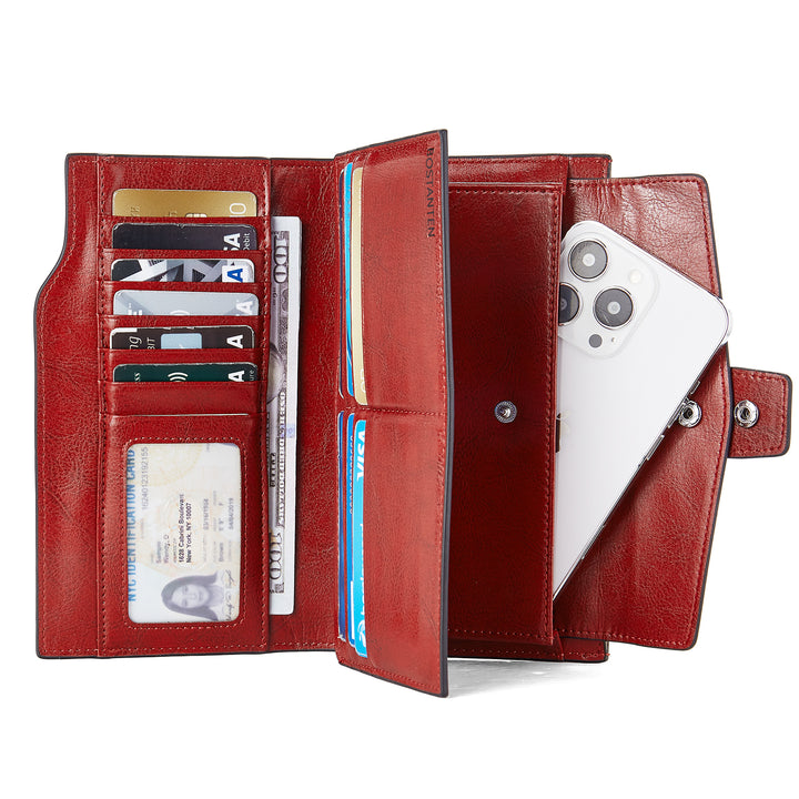 Lnna Genuine Leather RFID Wallets With Checkbooks - Cash Clutch