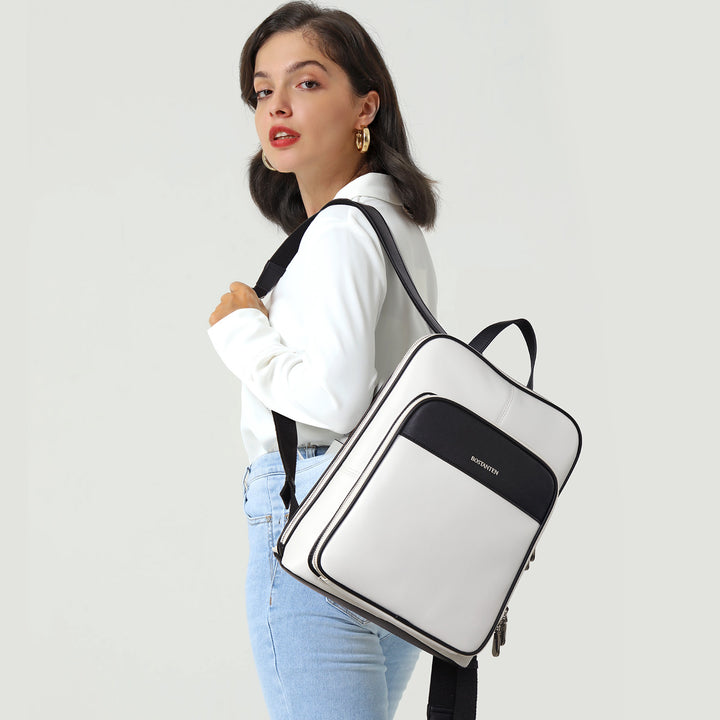 Vrba Klassischer schmaler Lederrucksack 