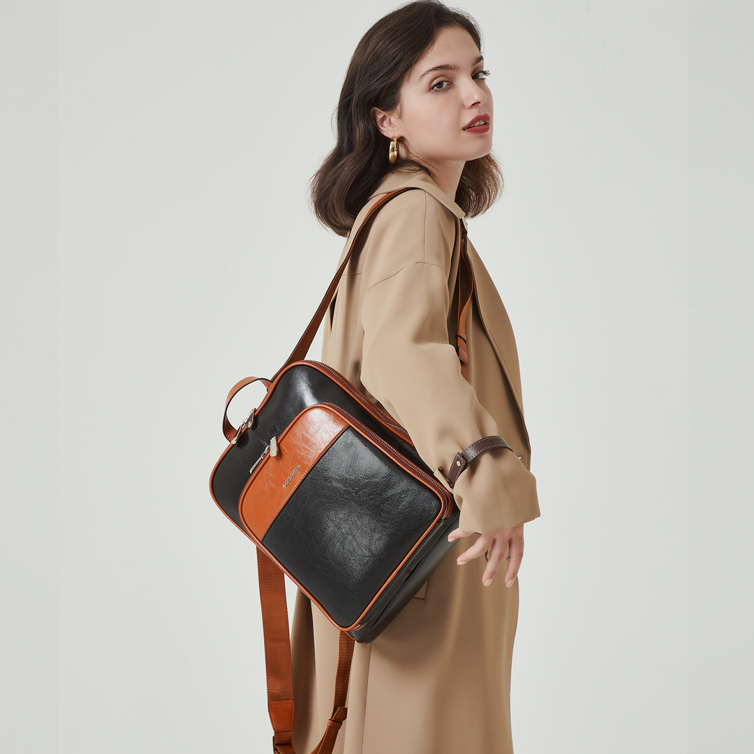 Vrba Genuine Leather Backpack Purse — Courage