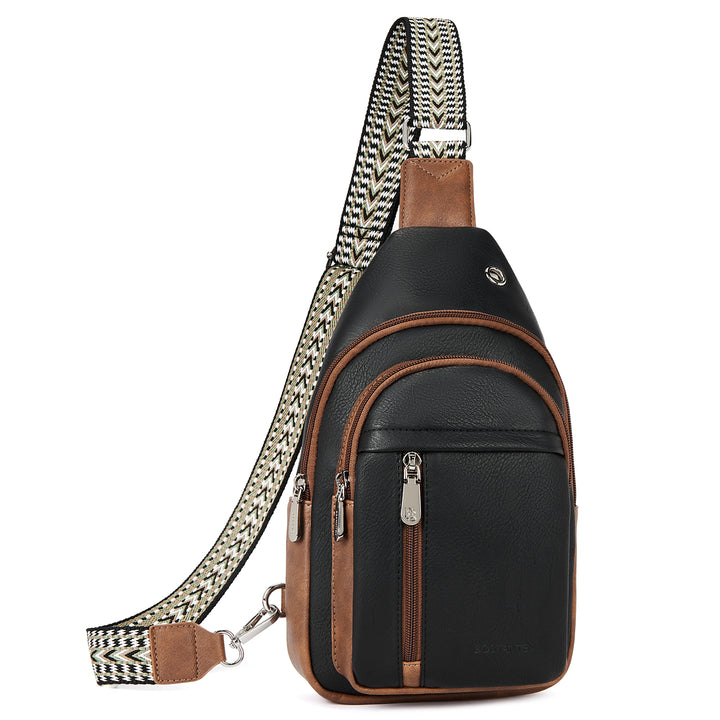 Aurora Chevron Patterned Sling Bag with Adjustable Guitar Strap