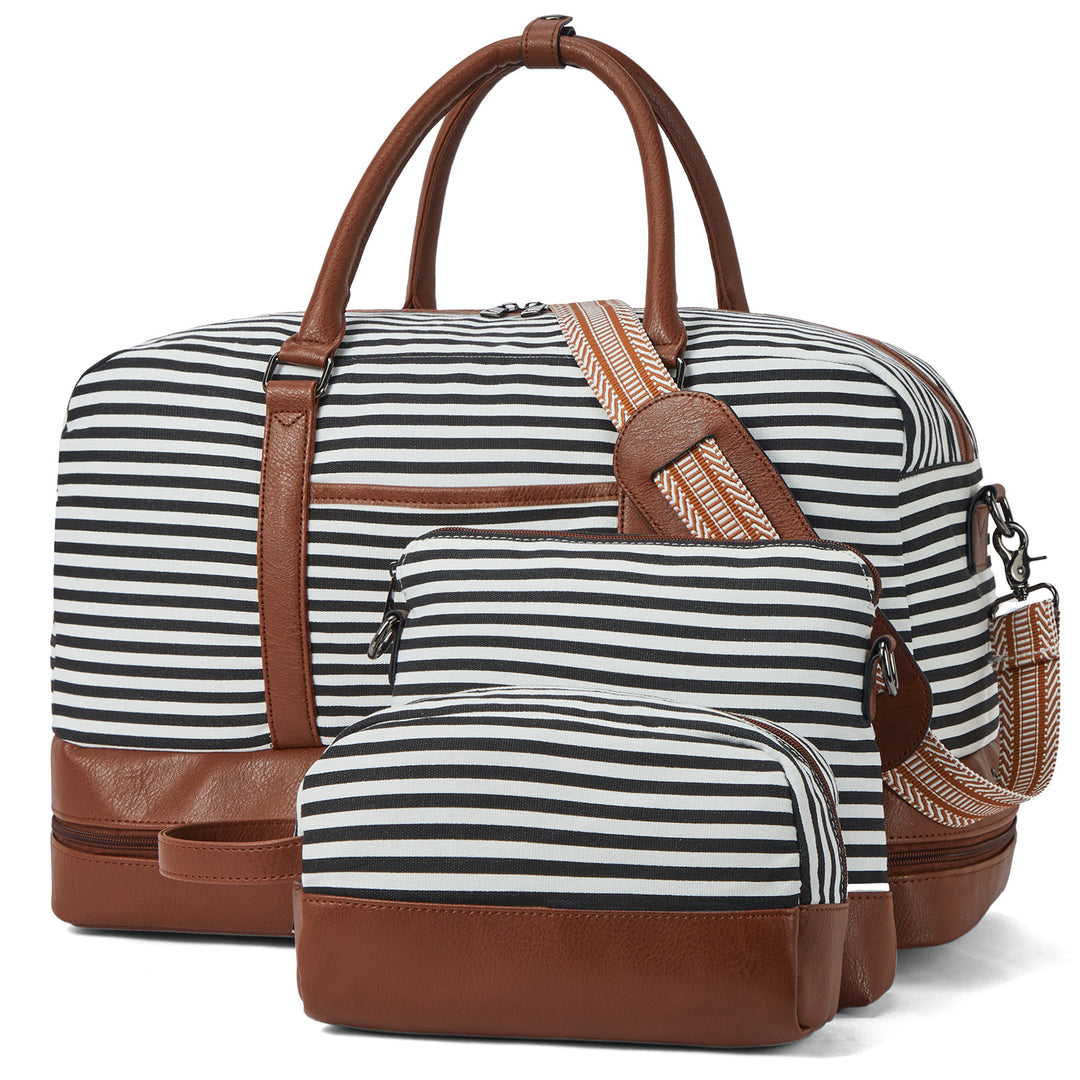 Zenobe 3 Pcs Set Weekender Bag with Shoe Compartment For Travel