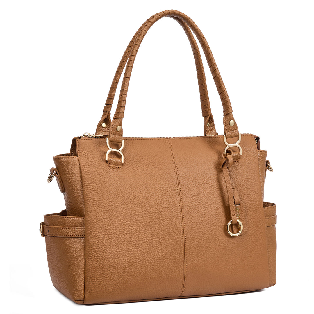 Nevin Genuine Pebbled Leather Everyday Carryall Tote