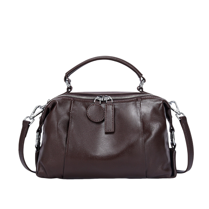 Nevin Full Grain Leather Boston Handbag 9''