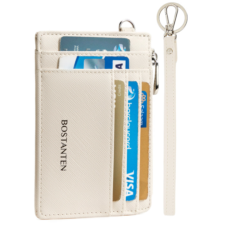 Lomy Slim Wristlet Keychain Wallet With Zipper Pocket