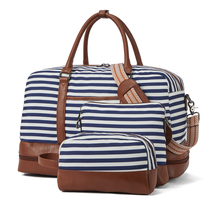 Zenobe 3 Pcs Set Weekender Bag with Shoe Compartment For Travel