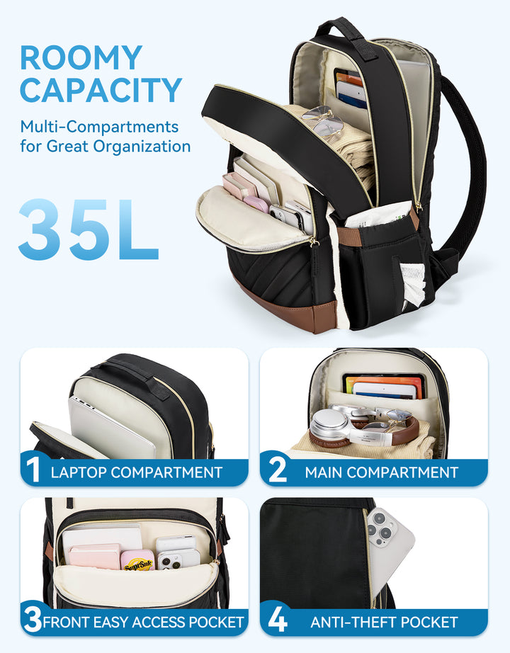 Minoru Quilted Patchwork 15.6“ Laptop Backpack