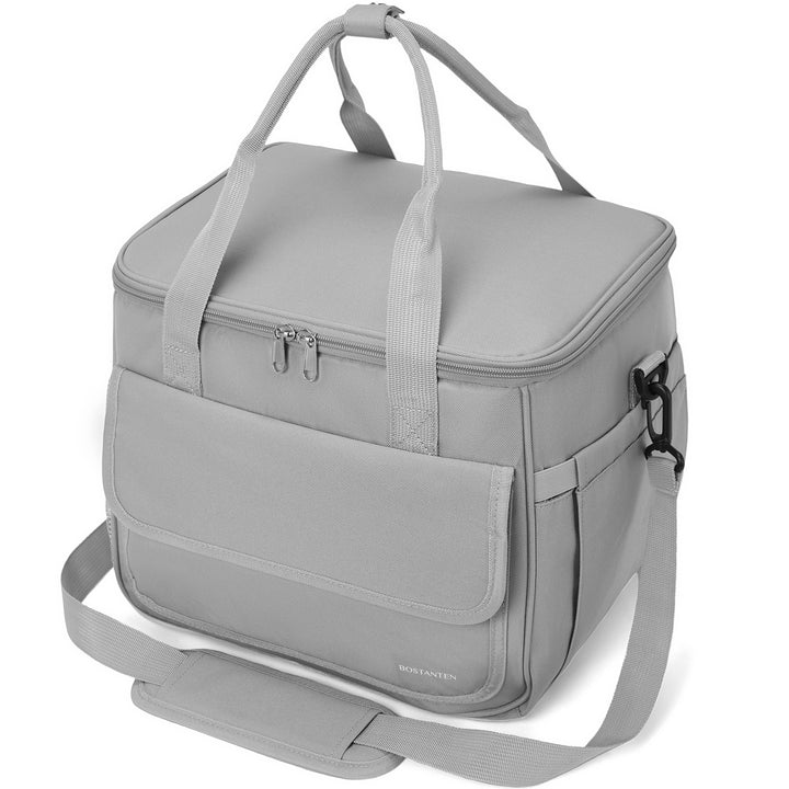 Cooler Bag, 30 Cans 20L Collapsible Soft Cooler Bag, Leakproof Beach Cooler Bag Portable Ice Chest with Bottle Opener, Insulated Lunch Bag for Picnic, Beach, Camping, Travel, Work, Grey