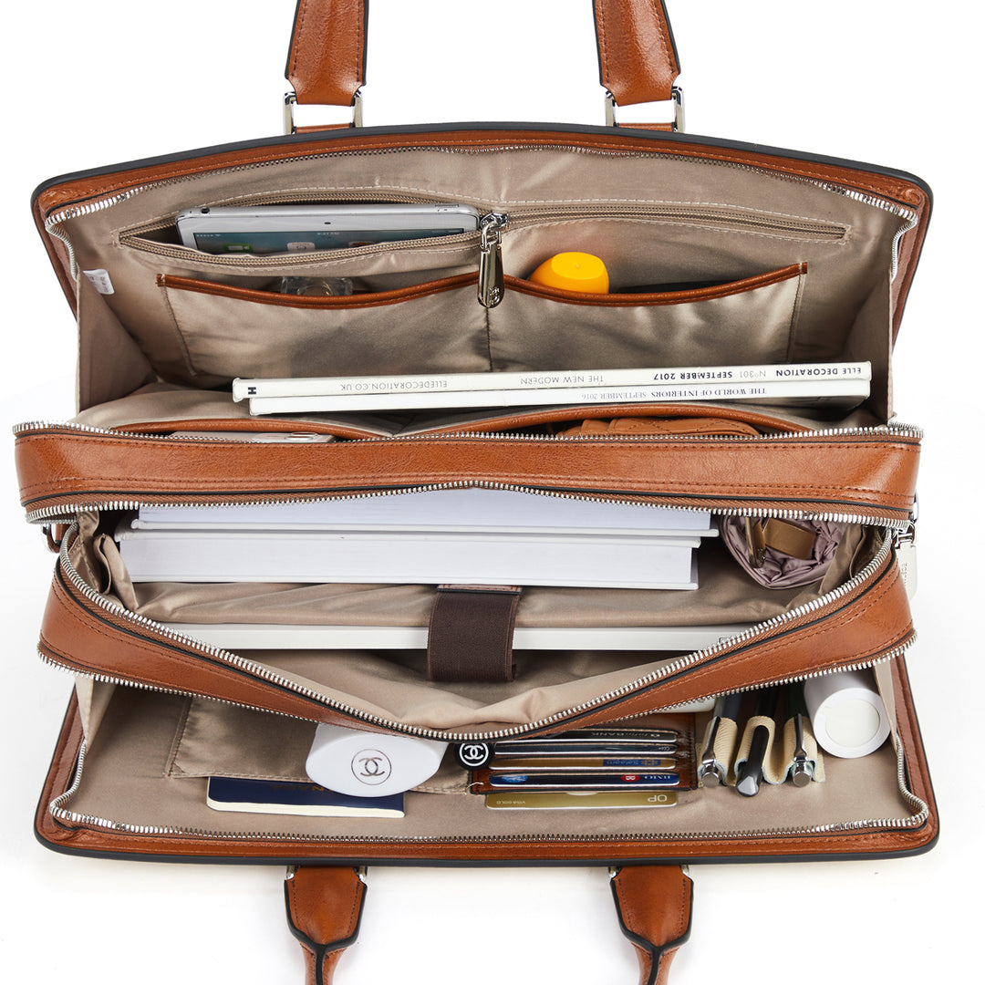 Carol Designer Briefcase For Women — Italian Leather